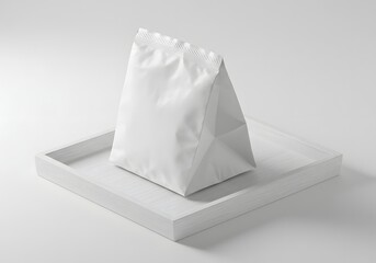 White Paper Bag on Tray