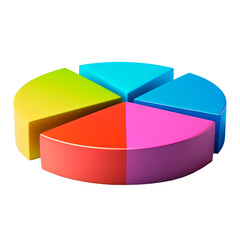 Obraz premium Abstract business pie chart made from colored parts. Business pie chart graphics