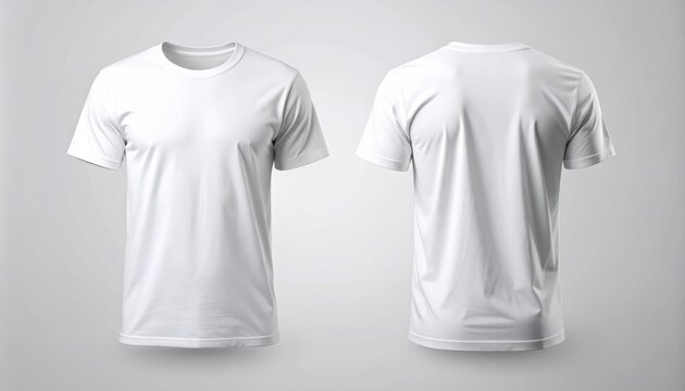 Blank White Mens T Shirt Mockup Front and Back View Perfect for your design showcase