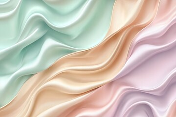 Obraz premium Pastel silk drapes, smooth folds