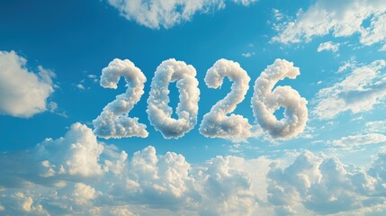 Fototapeta premium Clouds form the year 2026 in the sky