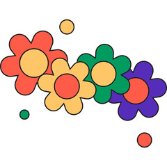 Retro Flowers Element