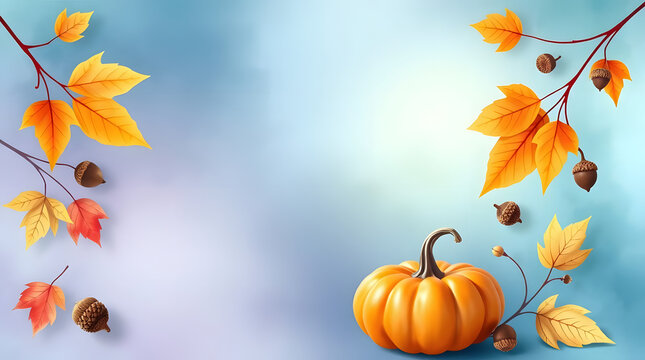 Elegant Fall Theme Thanksgiving Card Design