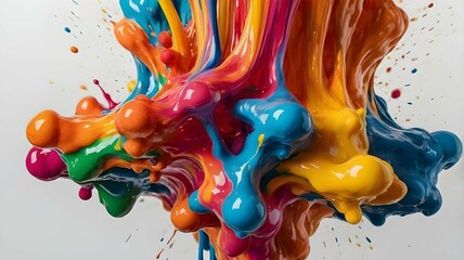 Fototapeta premium Explosive Burst of Multicolored Paint