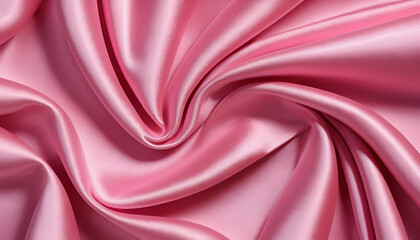 Soft, luxurious pink satin fabric draped in flowing folds