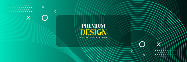 Modern Abstract Green Circular Lines and Dotted Halftone Background