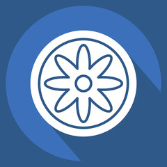 Icon Bohemian. related to Astrology symbol. long shadow style. design editable