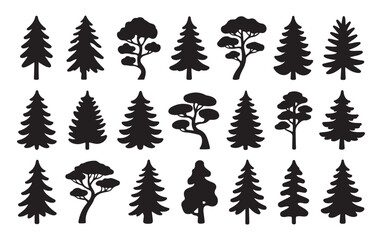 Obraz premium Set of Editable Pine Tree Icons for Nature and Environmental Designs