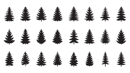 Fototapeta premium Set of Tree Silhouettes for Outdoor, Nature, and Ecological Projects