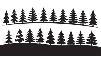 Fototapeta premium Silhouette Set of Editable Evergreen Tree Icons for Natural and Forest Designs