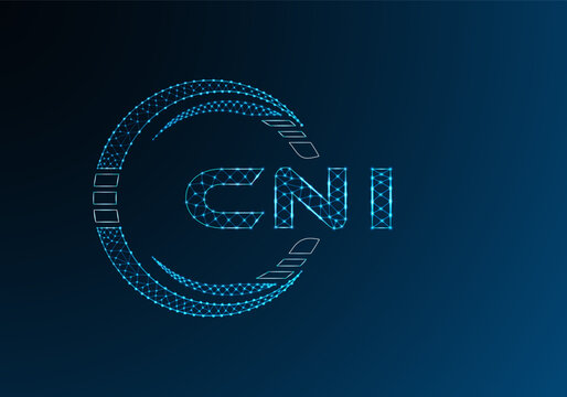 CNI low poly letter logo vector design. CNI lower poly logo design.