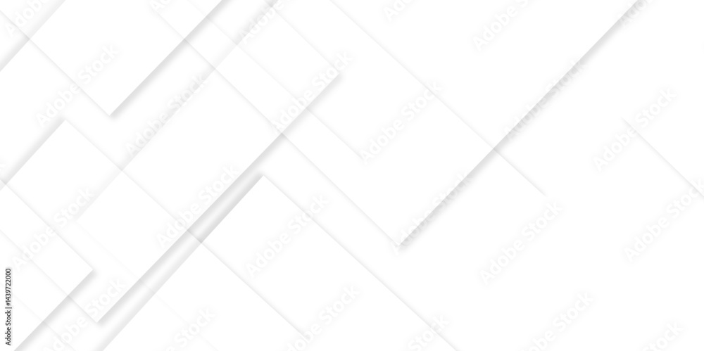 Poster abstract white background design with layers of textured white transparent material in triangle and 