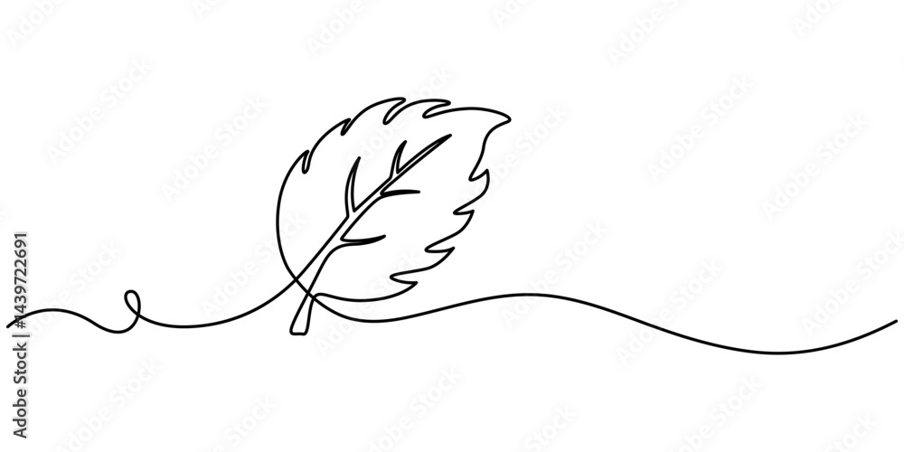 Poster continuous one line drawing of mint. modern style vector illustration on isolated background, mint, 