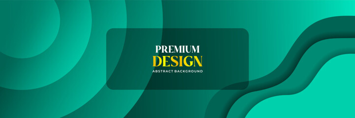 Premium Abstract Green Wave and Dotted Halftone Background Design