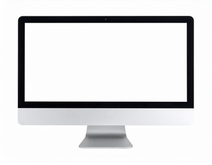 Fototapeta premium Computer monitor with blank screen isolated on white backdrop. Mock-up.