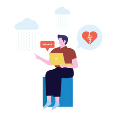 Breakup message Vector illustration which can easily modify or edit