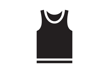 simple and unobtrusive Sleeveless Shirt  vector silhouette illustration isolated in white background