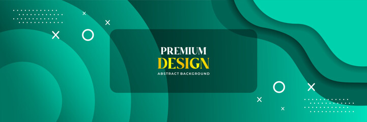 WebPremium Abstract Green Wave and Dotted Halftone Background Design