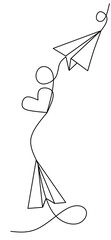 hand drawn paperplane