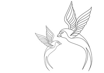 vector illustration of two bird