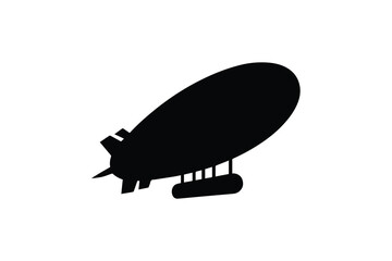 simple and unobtrusive Airship vector silhouette illustration isolated in white background