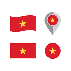 Vietnam Flag. Vietnam Location. Stock Illustration