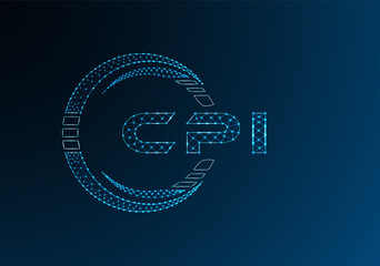 CPI low poly letter logo vector design. CPI lower poly logo design.