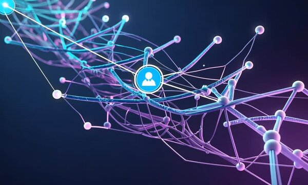 atom on blue background