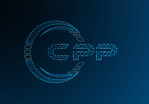 CPP low poly letter logo vector design. CPP lower poly logo design.