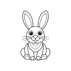 Obraz premium Simple Drawing of an Easter Bunny Coloring Page