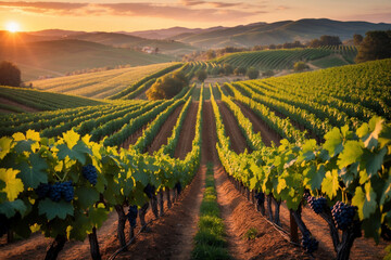 vineyard in the morning