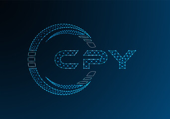 CPY low poly letter logo vector design. CPY lower poly logo design.