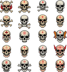 Skull Tattoo Design Edgy Vector Collection