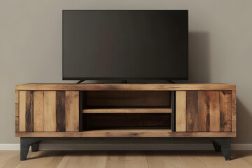 Modern TV Stand, Rustic Wood Design