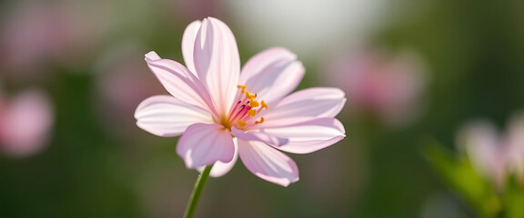 Fototapeta premium close up of a pink flower with blurry background