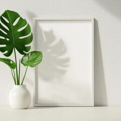 Blank frame and plant
