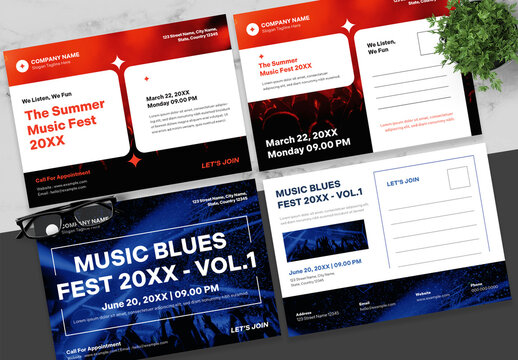 Blue And Orange Event Postcard