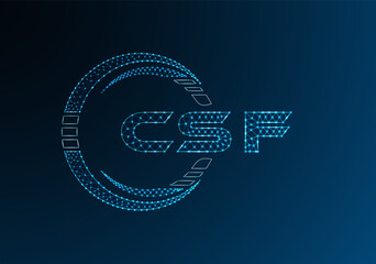 CSF low poly letter logo vector design. CSF lower poly logo design.
