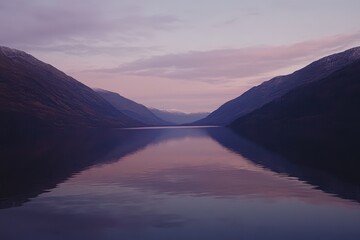 Fototapeta premium Serene mountain lake at dawn