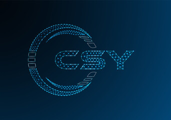CSY low poly letter logo vector design. CSY lower poly logo design.