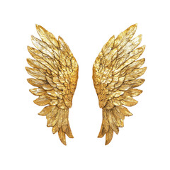 Golden Angel Wings - Heavenly Decoration, Spiritual Symbol, Abstract Art