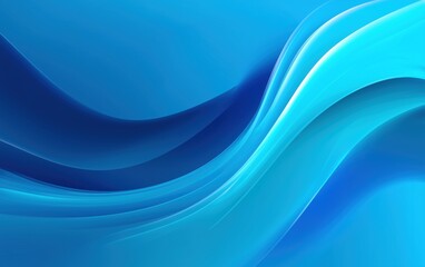 Obraz premium Dynamic Blue Abstract Futuristic Background with Flowing Lines and Waves, Clean Minimalist Design in Cyan and Sky Blue Tones, Modern Tech Atmosphere
