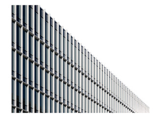 Modern Glass and Metal Skyscraper Office Building Isolated on Transparent Background, Vilnius, Lithuania
