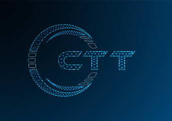 CTT low poly letter logo vector design. CTT lower poly logo design.