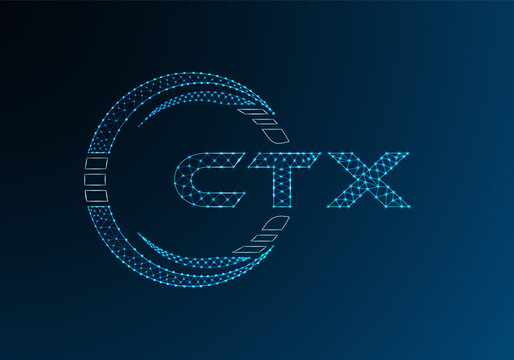 CTX low poly letter logo vector design. CTX lower poly logo design.