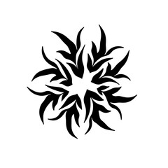 Abstract floral tattoo design print for t-shirts and tattoos  