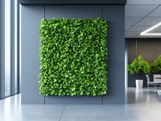 Fototapeta premium Office interior with green wall