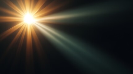 Isolated lens flare with sun refractions, adding depth and cinematic realism to compositions,