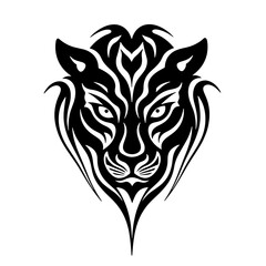 Fototapeta premium Black Tiger Head Illustration for Tattoo or T-Shirt Design 
