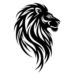 Fototapeta premium Lion tattoo design in tribal style representing strength and courage 